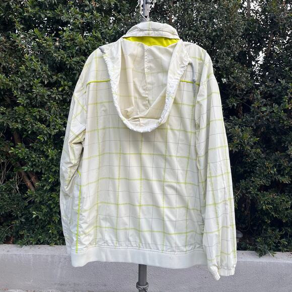 Oakley Plaid Cream Yellow Nylon Wind Breaker Outdoor Jacket Men’s XXL Hooded - Picture 3 of 10